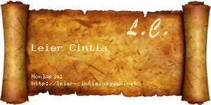 Leier Cintia névjegykártya